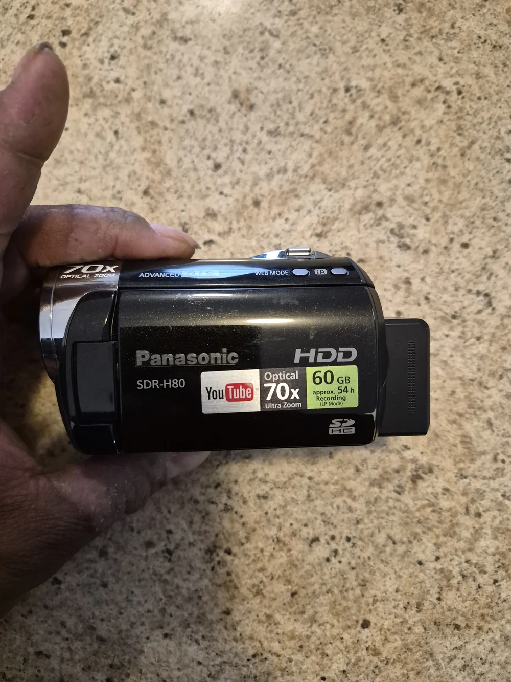 Panasonic Black SDR-H80 HDD Camcorder with 70x Optical Zoom